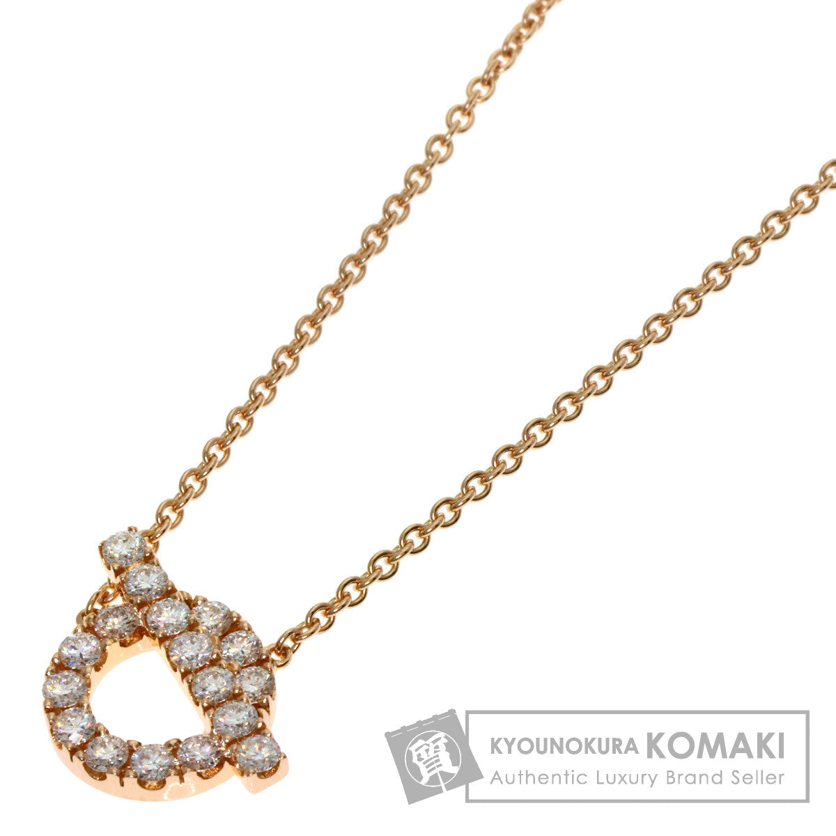 HERMES Finesse Diamond Necklace K18 Pink Gold Ladies [Used]