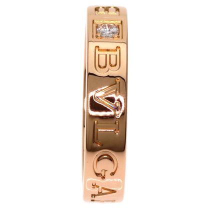 BVLGARI Double logo Diamond Ring K18 Pink Gold Ladies [Used]