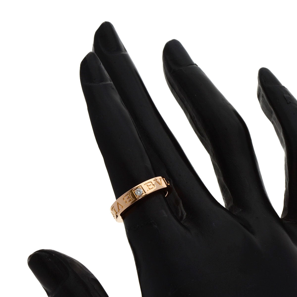 BVLGARI Double logo Diamond Ring K18 Pink Gold Ladies [Used]