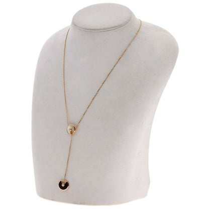 CARTIER Amulet Onyx White Shell Diamond Necklace K18 Pink Gold Ladies [Used]