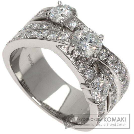ハリーウィンストン スリーロウ ジオメトリック ダイヤモンド リング・指輪 プラチナPT950 レディース 【中古】【HARRY WINSTON】