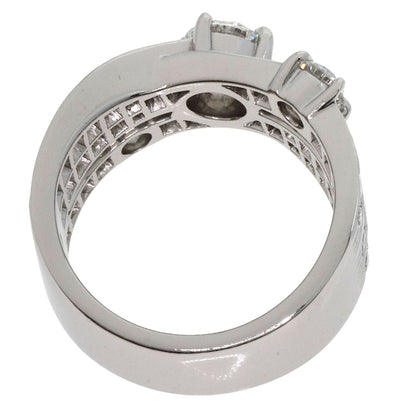 ハリーウィンストン スリーロウ ジオメトリック ダイヤモンド リング・指輪 プラチナPT950 レディース 【中古】【HARRY WINSTON】