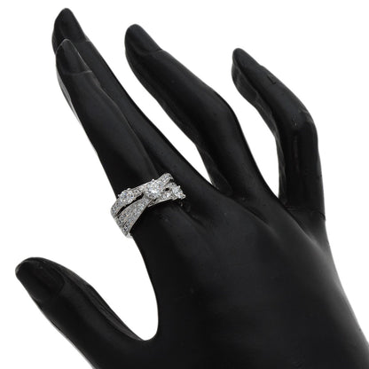 ハリーウィンストン スリーロウ ジオメトリック ダイヤモンド リング・指輪 プラチナPT950 レディース 【中古】【HARRY WINSTON】