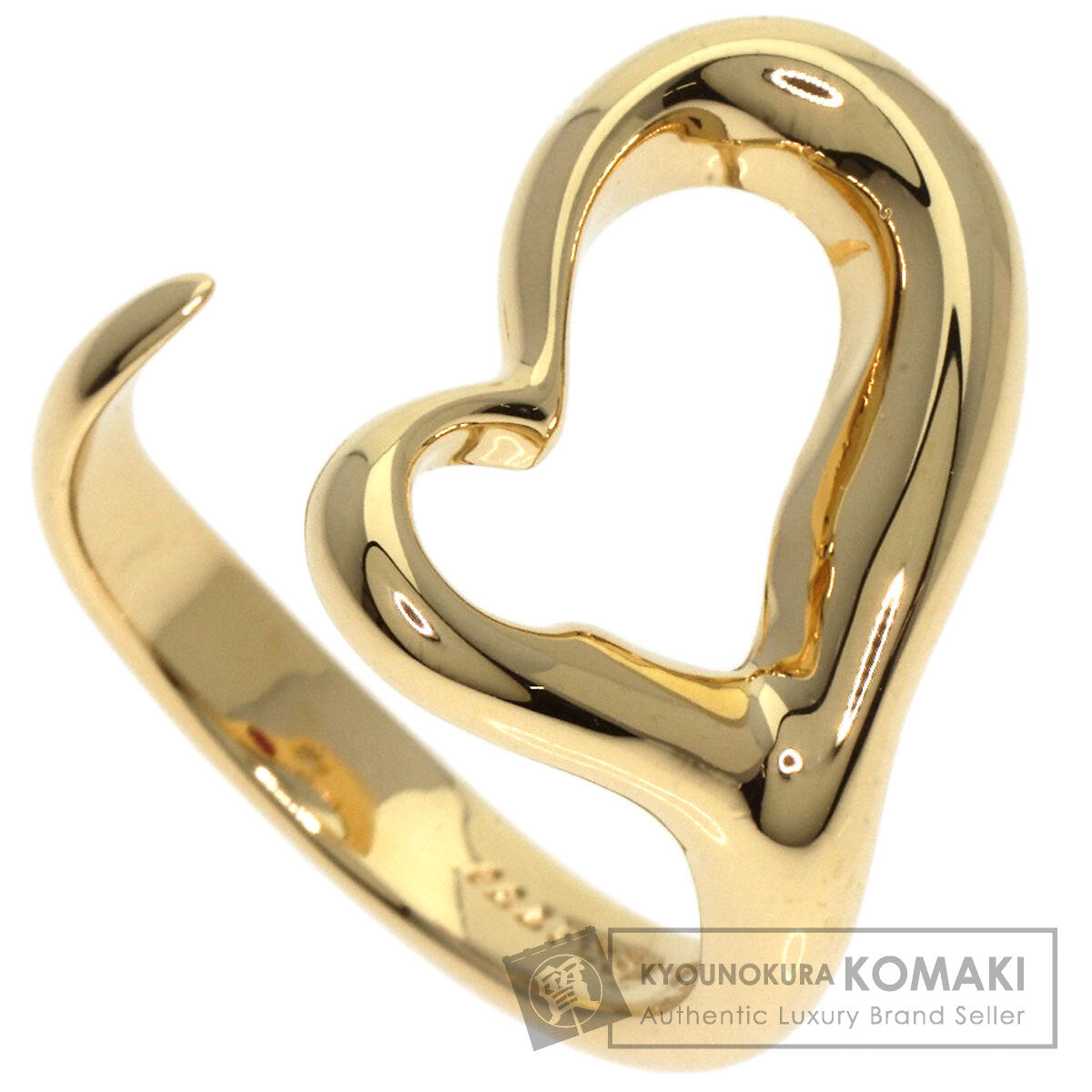 TIFFANY&Co. Open Heart Innerwear Ruby Diamond Ring K18 Yellow Gold Ladies [Used]