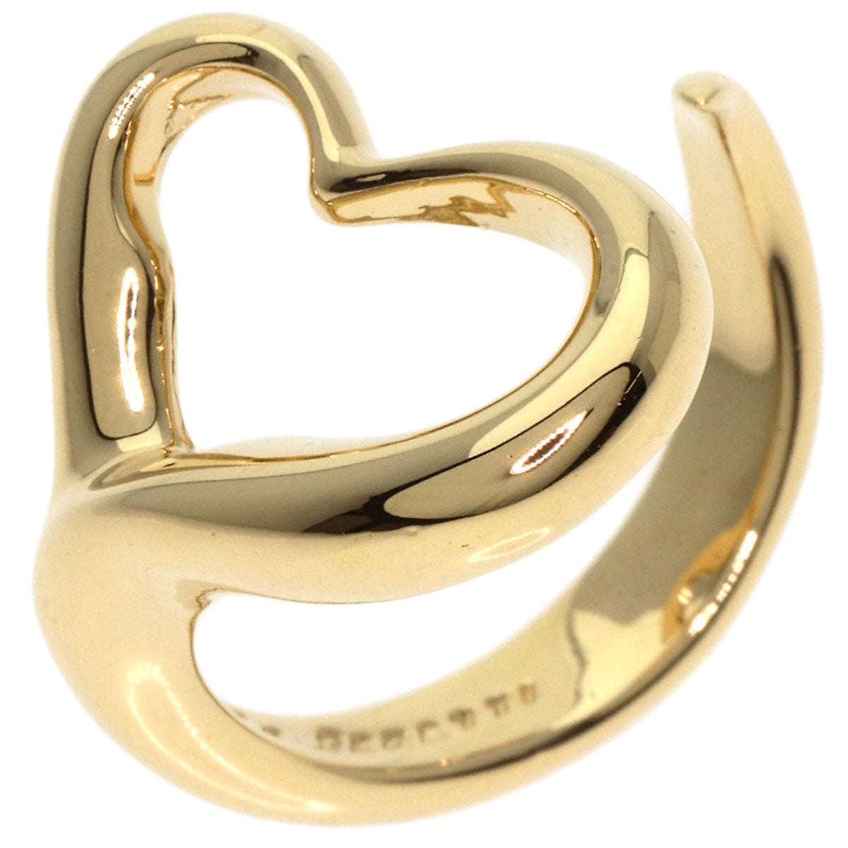 TIFFANY&Co. Open Heart Innerwear Ruby Diamond Ring K18 Yellow Gold Ladies [Used]