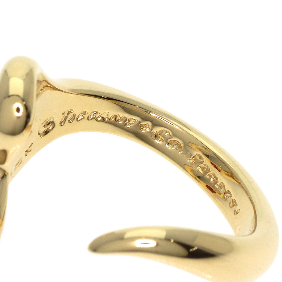 TIFFANY&Co. Open Heart Innerwear Ruby Diamond Ring K18 Yellow Gold Ladies [Used]