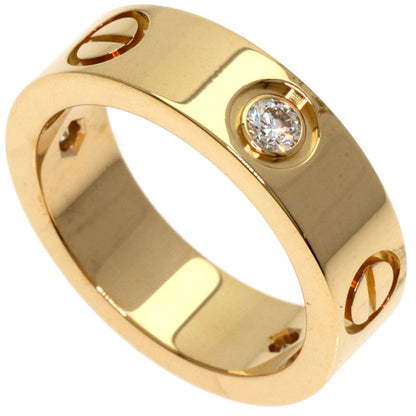 CARTIER love ring half diamond # 49 Ring K18 Yellow Gold Ladies [Used]