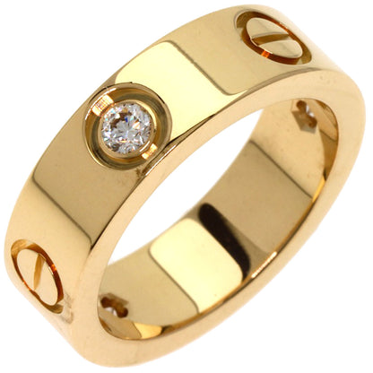 CARTIER love ring half diamond # 49 Ring K18 Yellow Gold Ladies [Used]