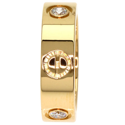 CARTIER love ring half diamond # 49 Ring K18 Yellow Gold Ladies [Used]