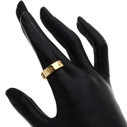 CARTIER love ring half diamond # 49 Ring K18 Yellow Gold Ladies [Used]