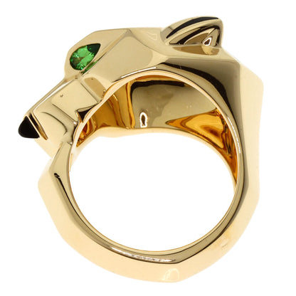 CARTIER PANTHERE de Cartier Lacquer Tsavorite #56 Ring K18 Yellow Gold Ladies [Used]
