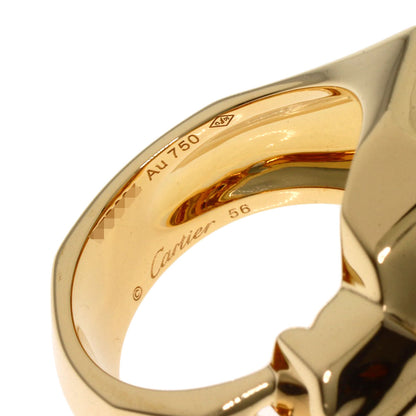 CARTIER PANTHERE de Cartier Lacquer Tsavorite #56 Ring K18 Yellow Gold Ladies [Used]