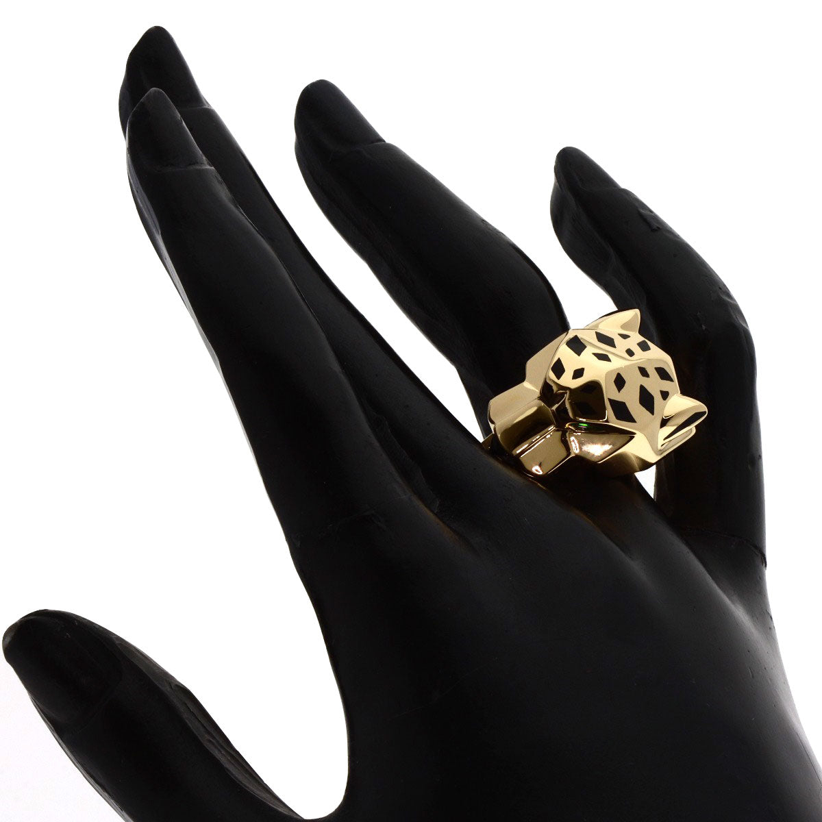 CARTIER PANTHERE de Cartier Lacquer Tsavorite #56 Ring K18 Yellow Gold Ladies [Used]