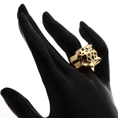 CARTIER PANTHERE de Cartier Lacquer Tsavorite #56 Ring K18 Yellow Gold Ladies [Used]