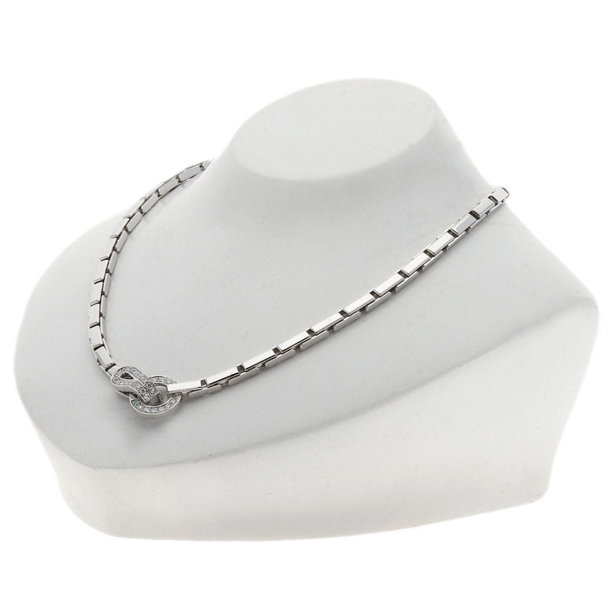 CARTIER Agraph Diamond Necklace K18 White Gold Ladies [Used]