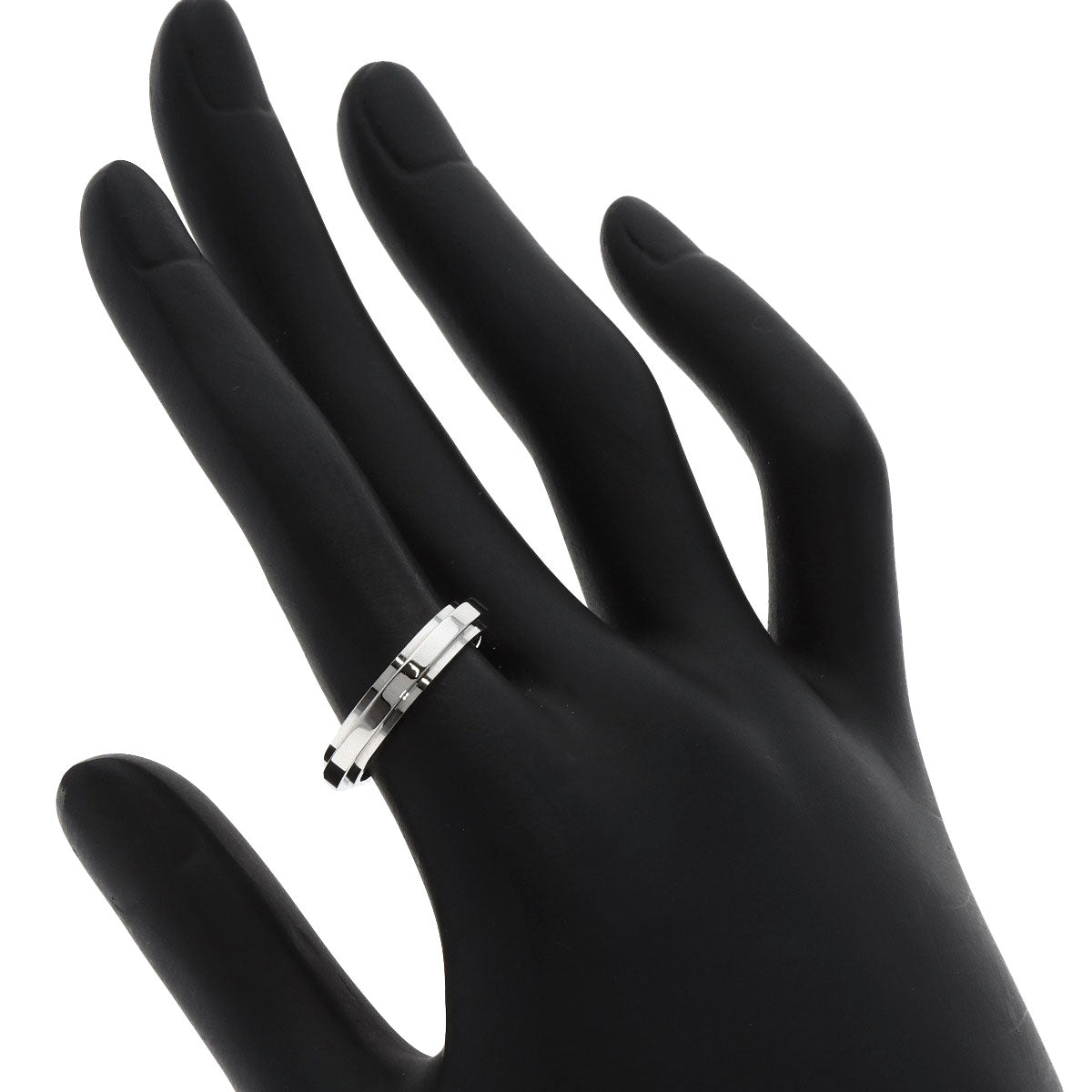 GUCCI Straight Rough #13 Ring K18 White Gold Ladies [Used]