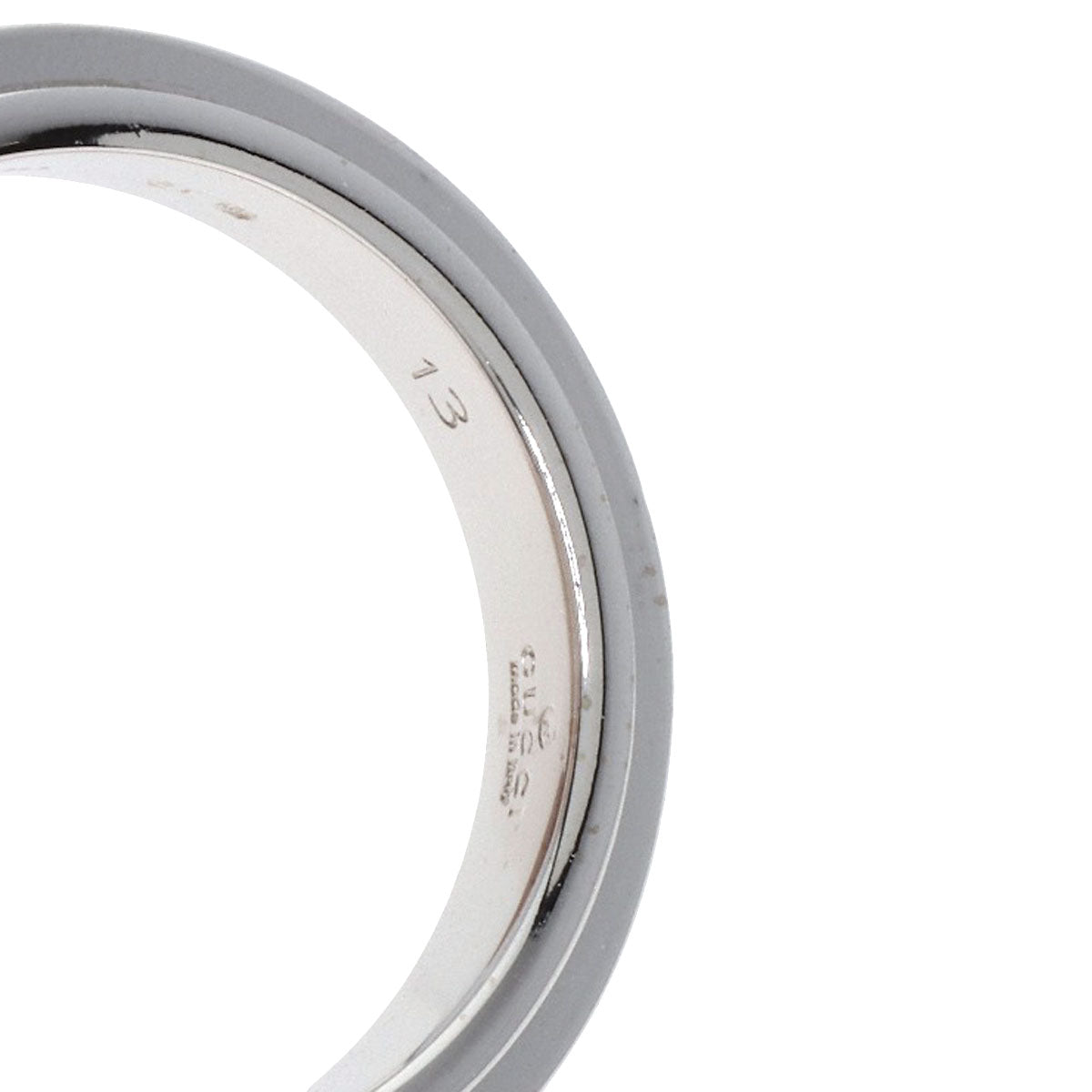GUCCI Straight Rough #13 Ring K18 White Gold Ladies [Used]