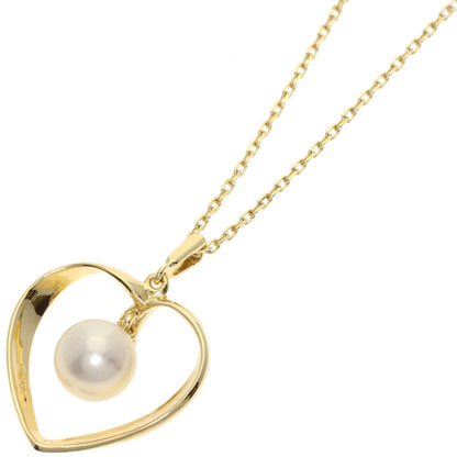 MIKIMOTO Heart Pearl Pearl Necklace K14 Yellow Gold Ladies [Used]