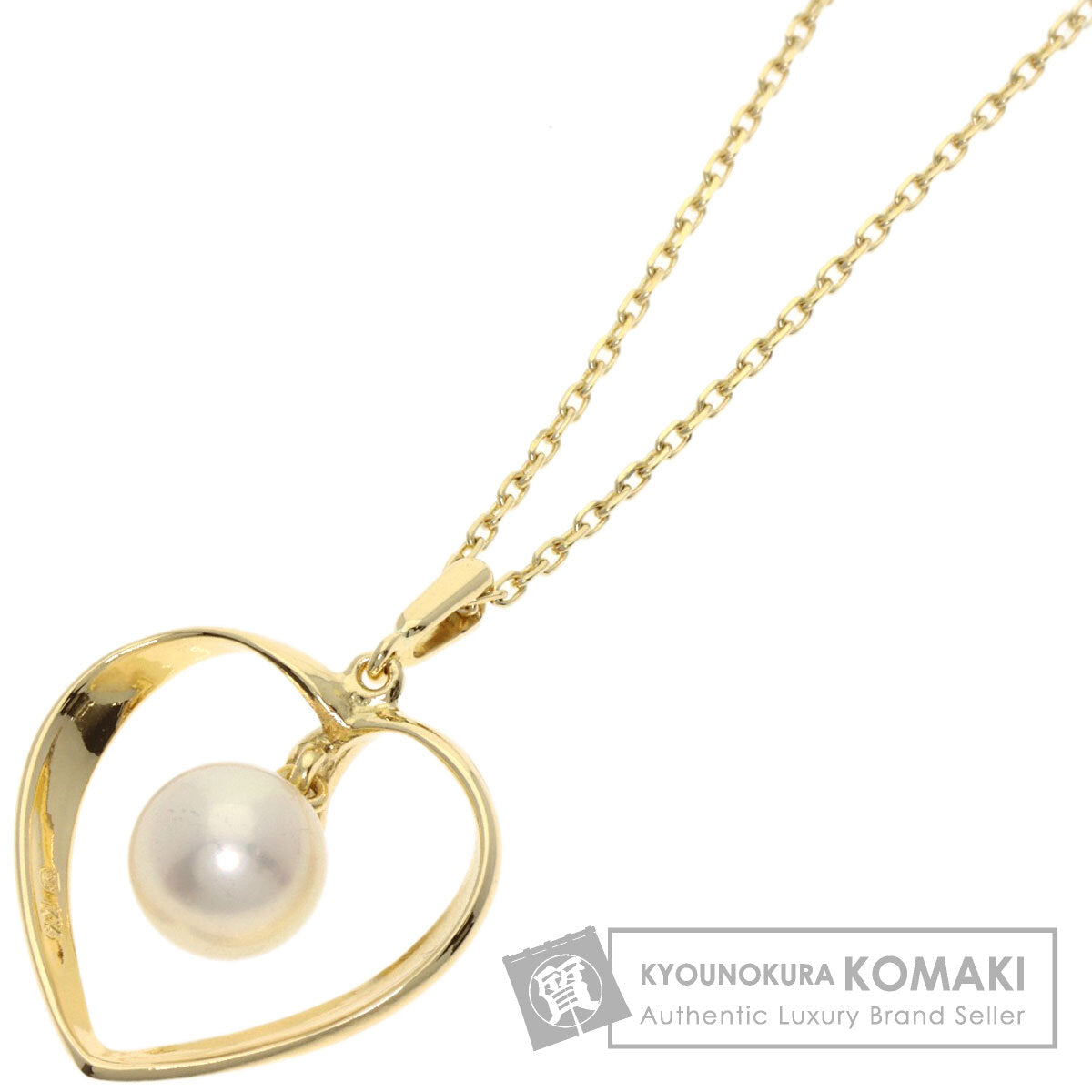 MIKIMOTO Heart Pearl Pearl Necklace K14 Yellow Gold Ladies [Used]