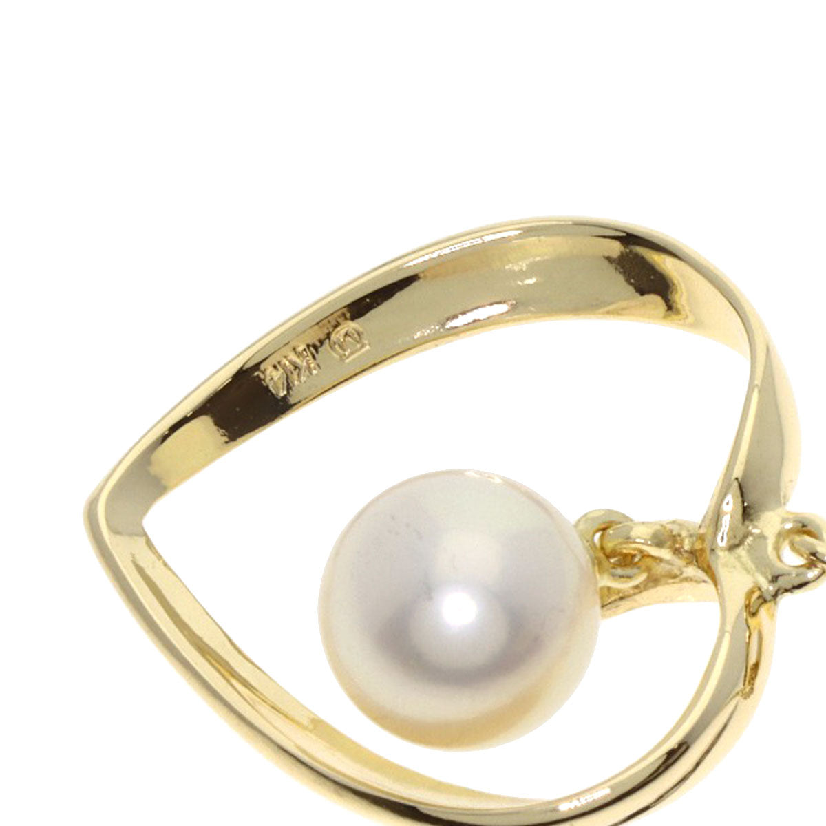 MIKIMOTO Heart Pearl Pearl Necklace K14 Yellow Gold Ladies [Used]