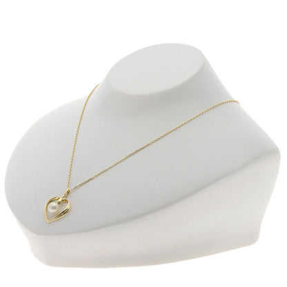 MIKIMOTO Heart Pearl Pearl Necklace K14 Yellow Gold Ladies [Used]