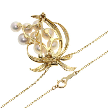 MIKIMOTO Akoya pearl Pearl Necklace K14 Yellow Gold Ladies [Used]