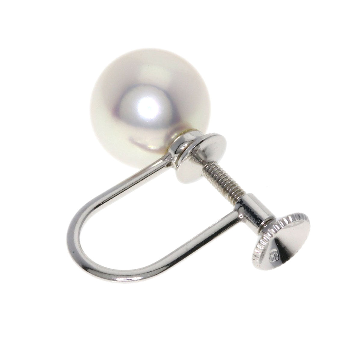 MIKIMOTO Pearl Pearl only one side Earring K18 White Gold Ladies [Used]