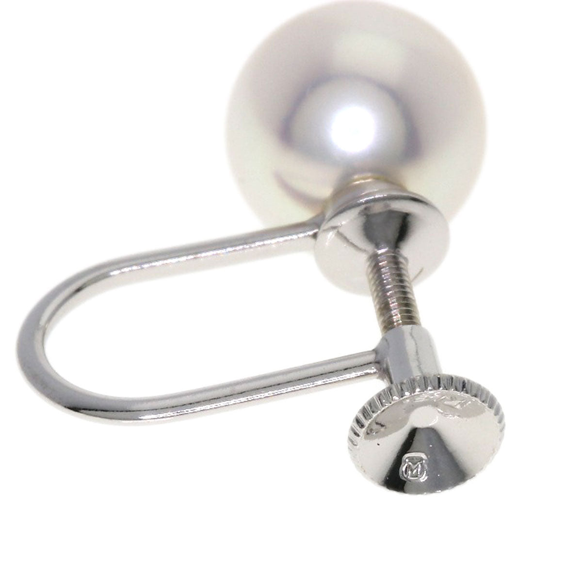 MIKIMOTO Pearl Pearl only one side Earring K18 White Gold Ladies [Used]