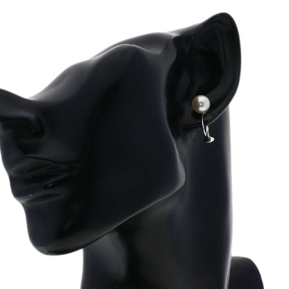 MIKIMOTO Pearl Pearl only one side Earring K18 White Gold Ladies [Used]