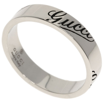 GUCCI Icon Print #11 Ring K18 White Gold Ladies [Used]