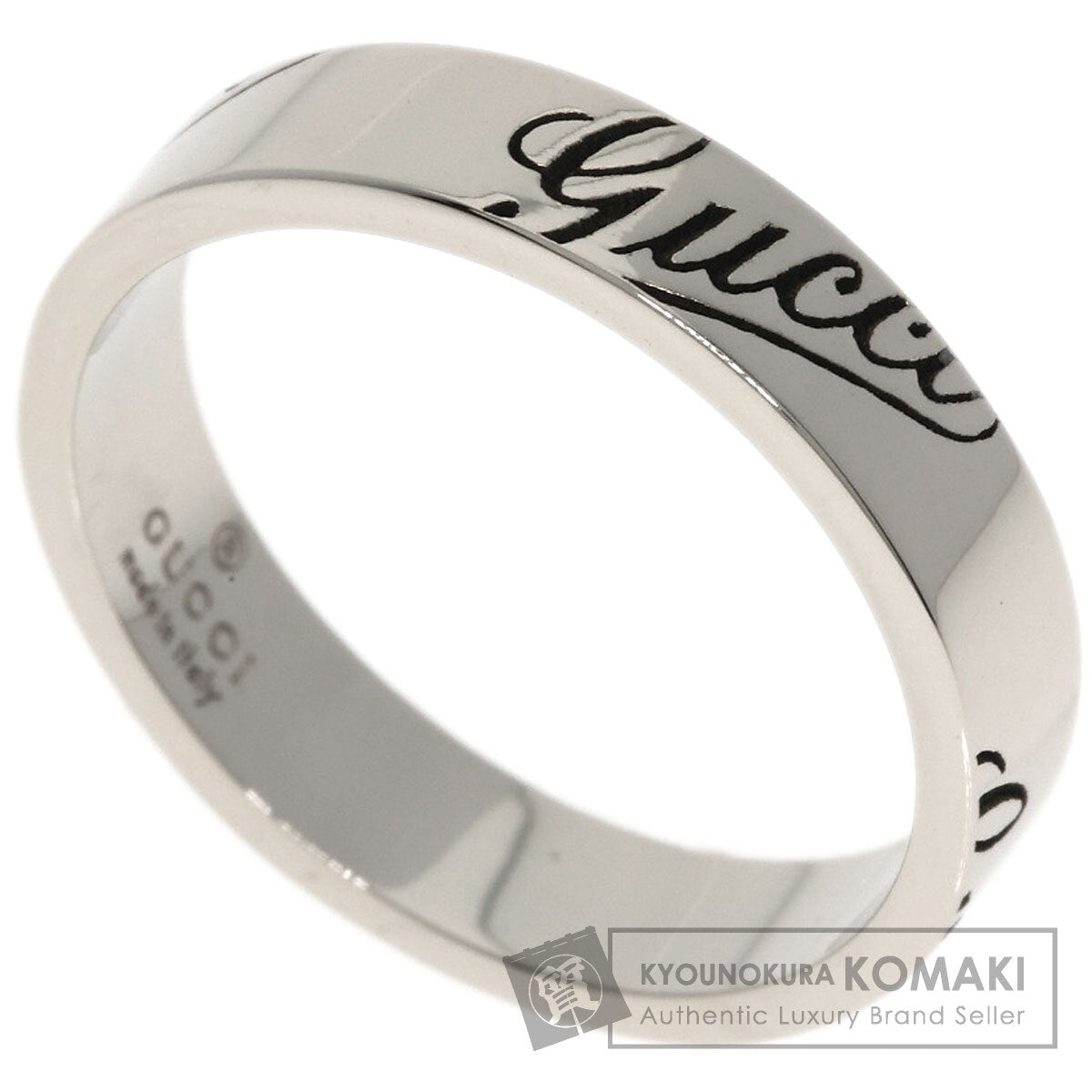 GUCCI Icon Print #11 Ring K18 White Gold Ladies [Used]