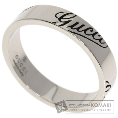 GUCCI Icon Print #11 Ring K18 White Gold Ladies [Used]