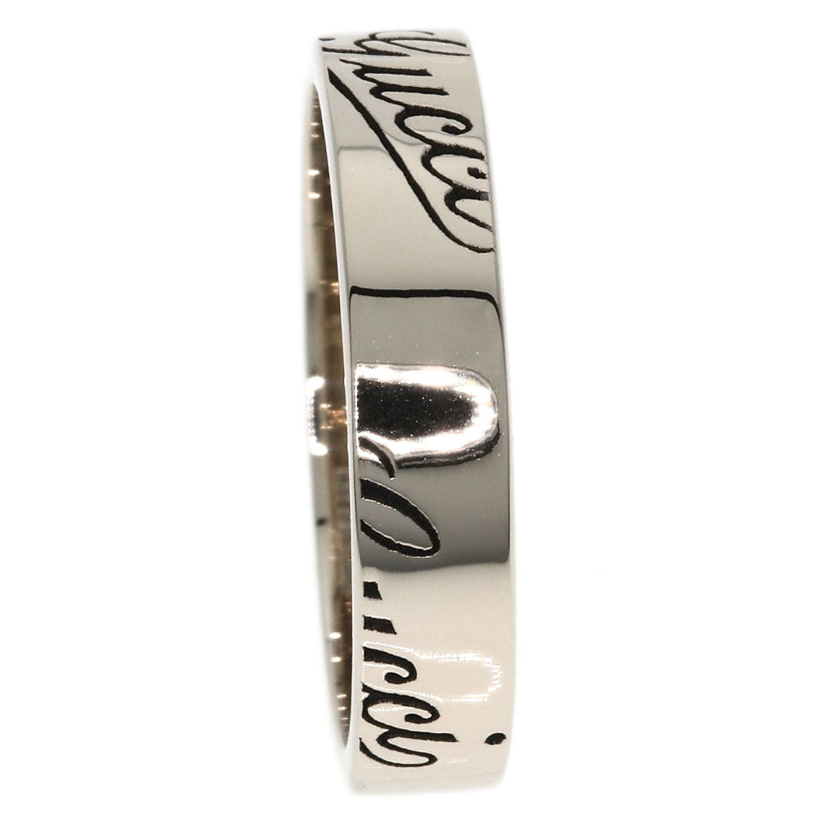 GUCCI Icon Print #11 Ring K18 White Gold Ladies [Used]