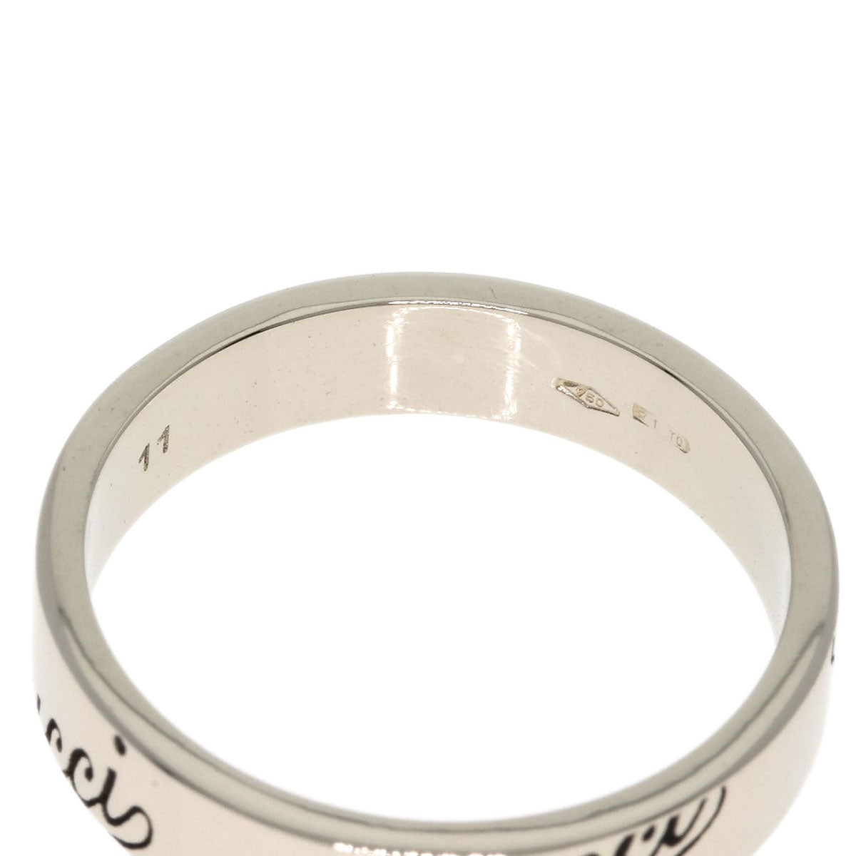 GUCCI Icon Print #11 Ring K18 White Gold Ladies [Used]