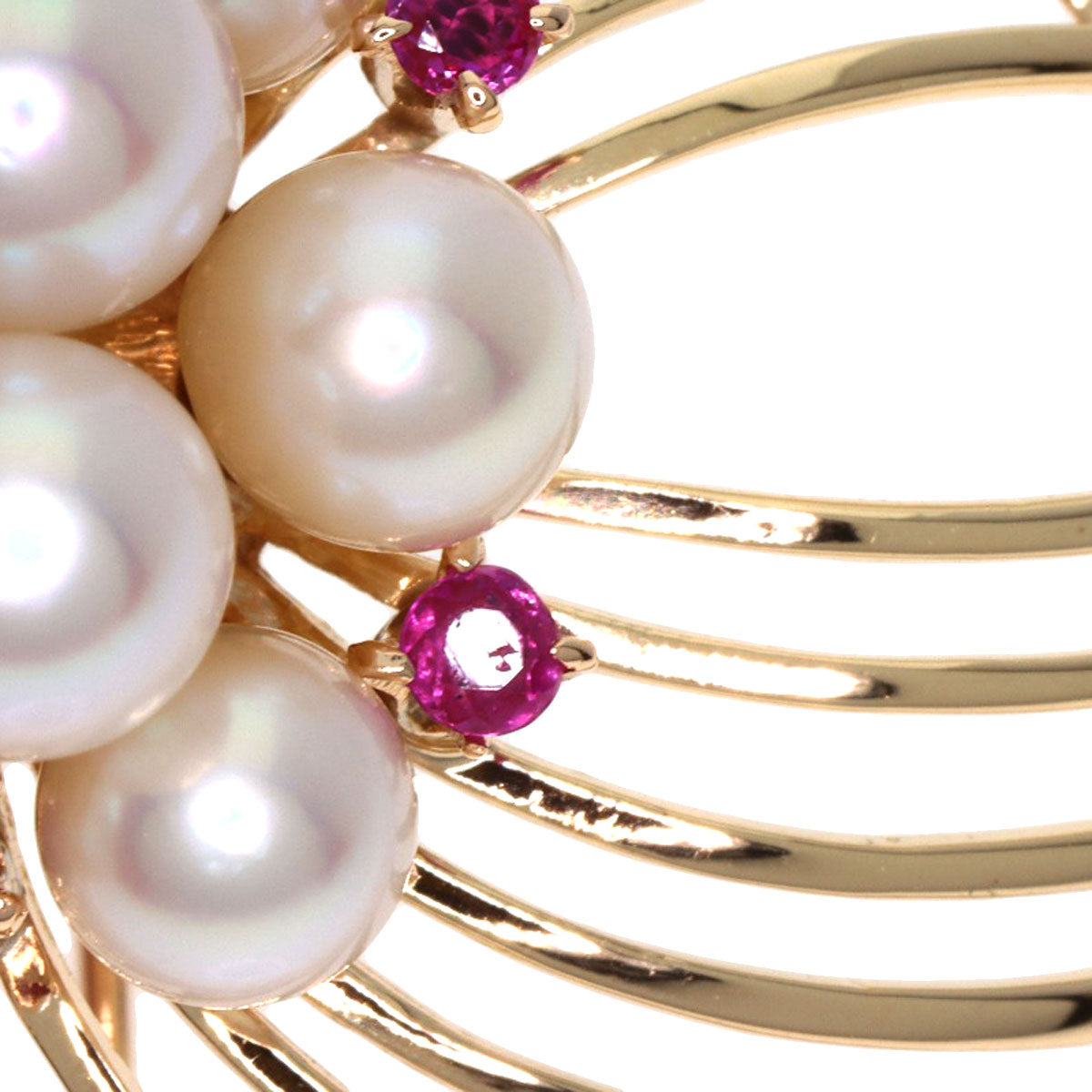 TASAKI Pearl Pearl Ruby Brooch K14 Pink Gold Ladies [Used]