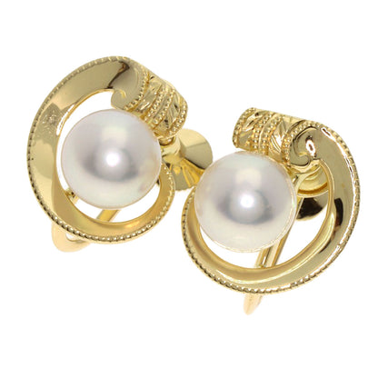 MIKIMOTO Pearl Pearl Earring K18 Yellow Gold Ladies [Used]
