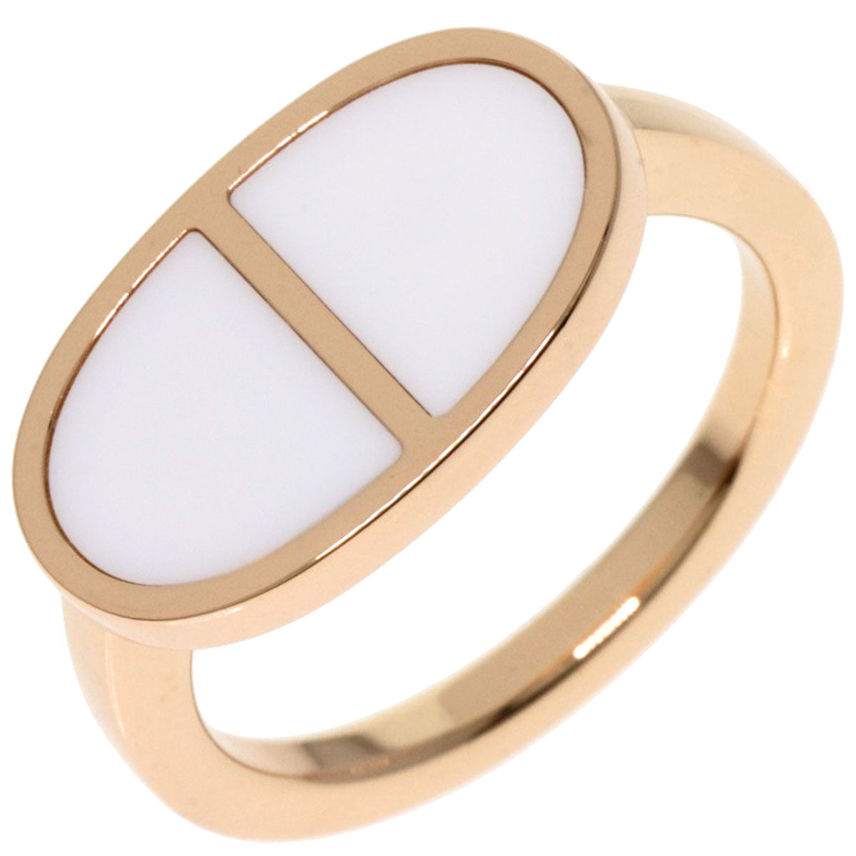 HERMES Verso #50 Ring K18 Pink Gold Ladies [Used]