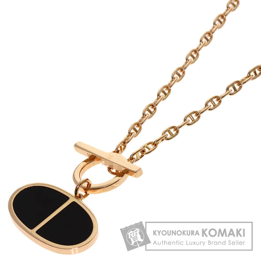 HERMES Shane Dunkle Verso Necklace K18 Pink Gold Ladies [Used]