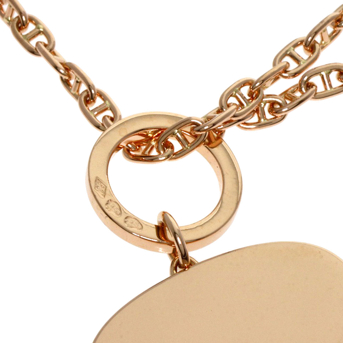 HERMES Shane Dunkle Verso Necklace K18 Pink Gold Ladies [Used]