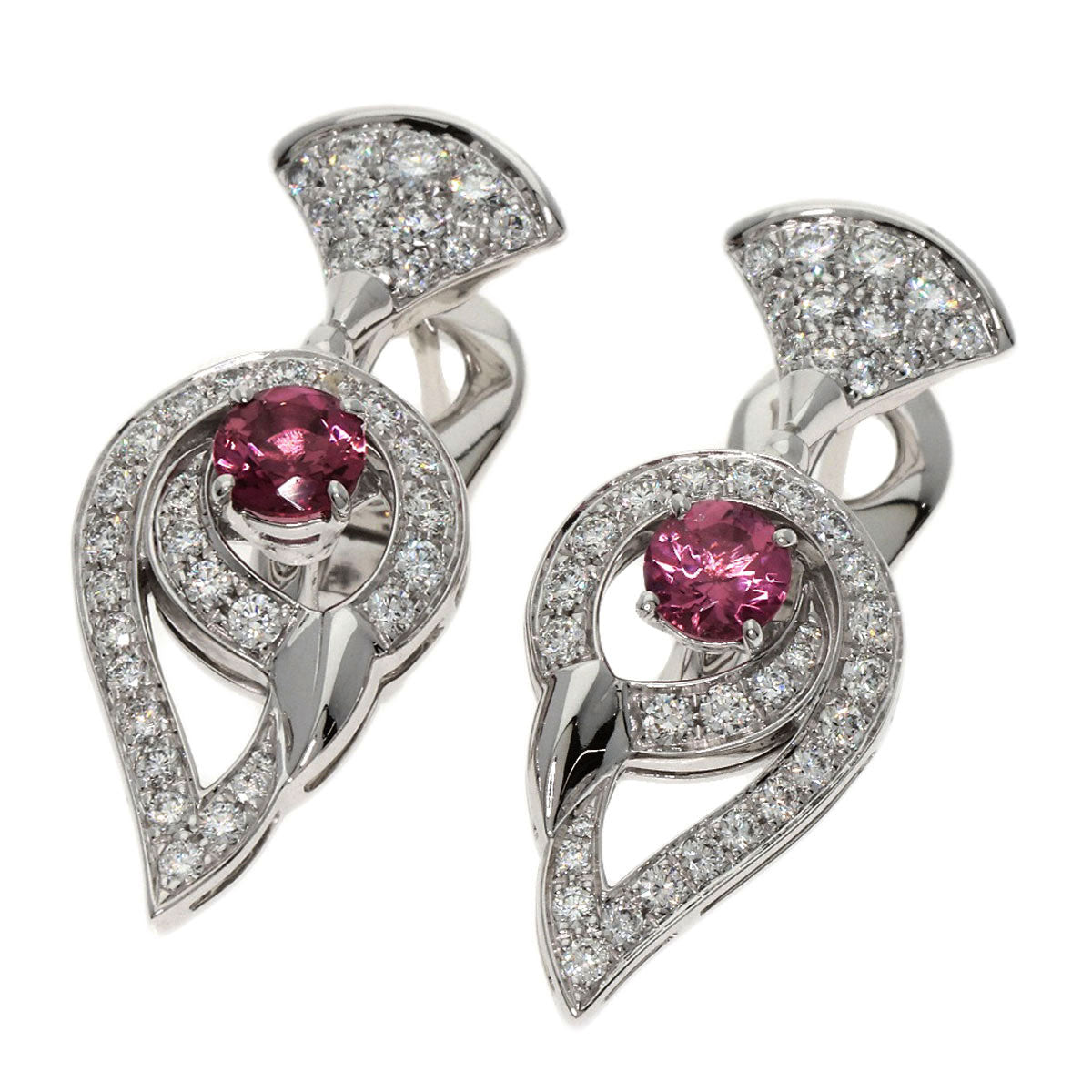 BVLGARI Diva Dream Tourmaline Diamond earring K18 White Gold Ladies [Used]