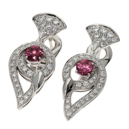 BVLGARI Diva Dream Tourmaline Diamond earring K18 White Gold Ladies [Used]
