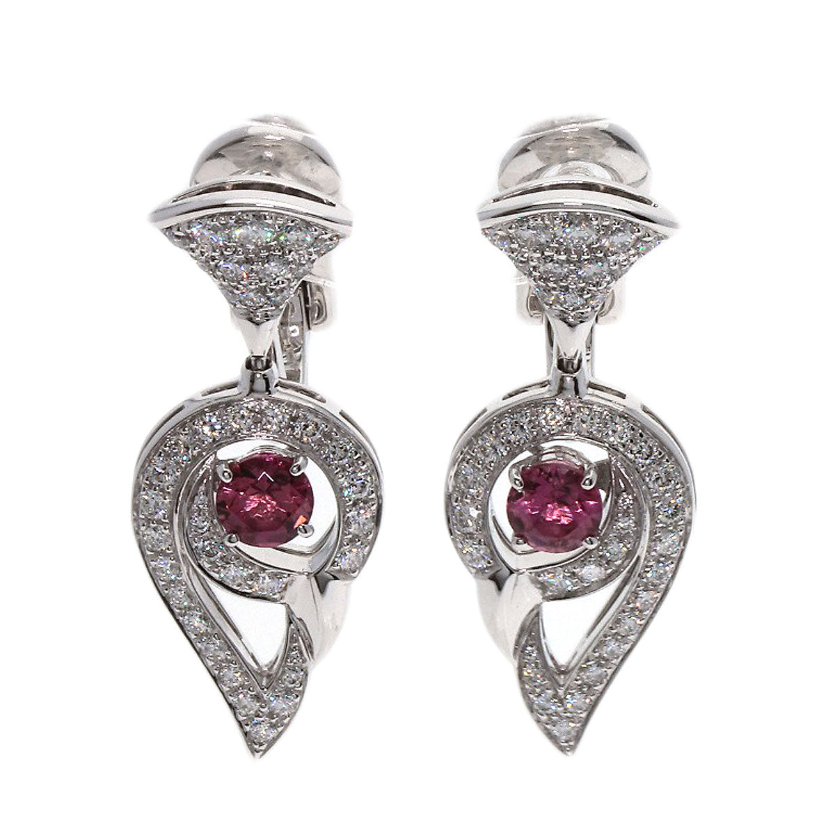 BVLGARI Diva Dream Tourmaline Diamond earring K18 White Gold Ladies [Used]