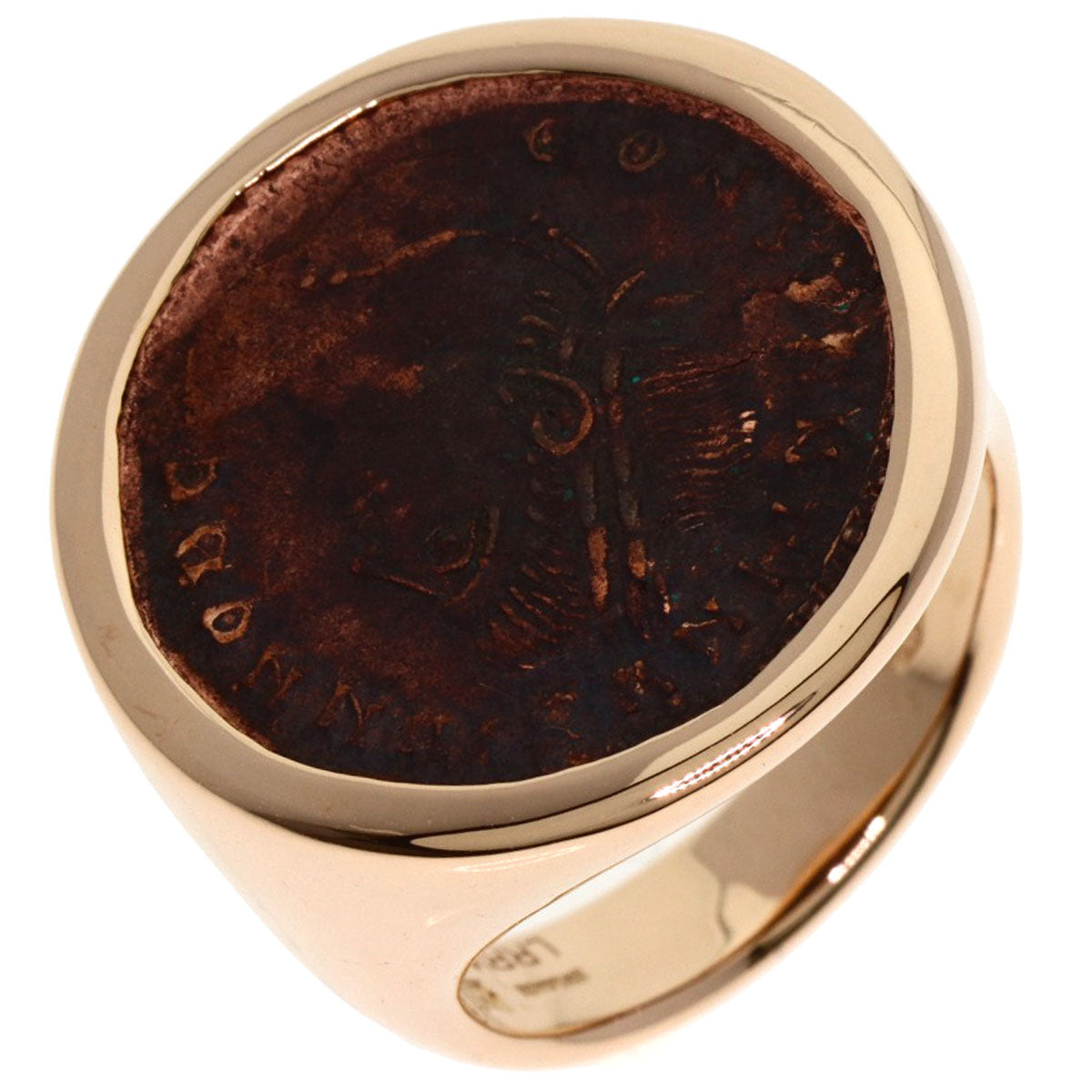 BVLGARI Motene Coin Ring K18 Pink Gold Ladies [Used]