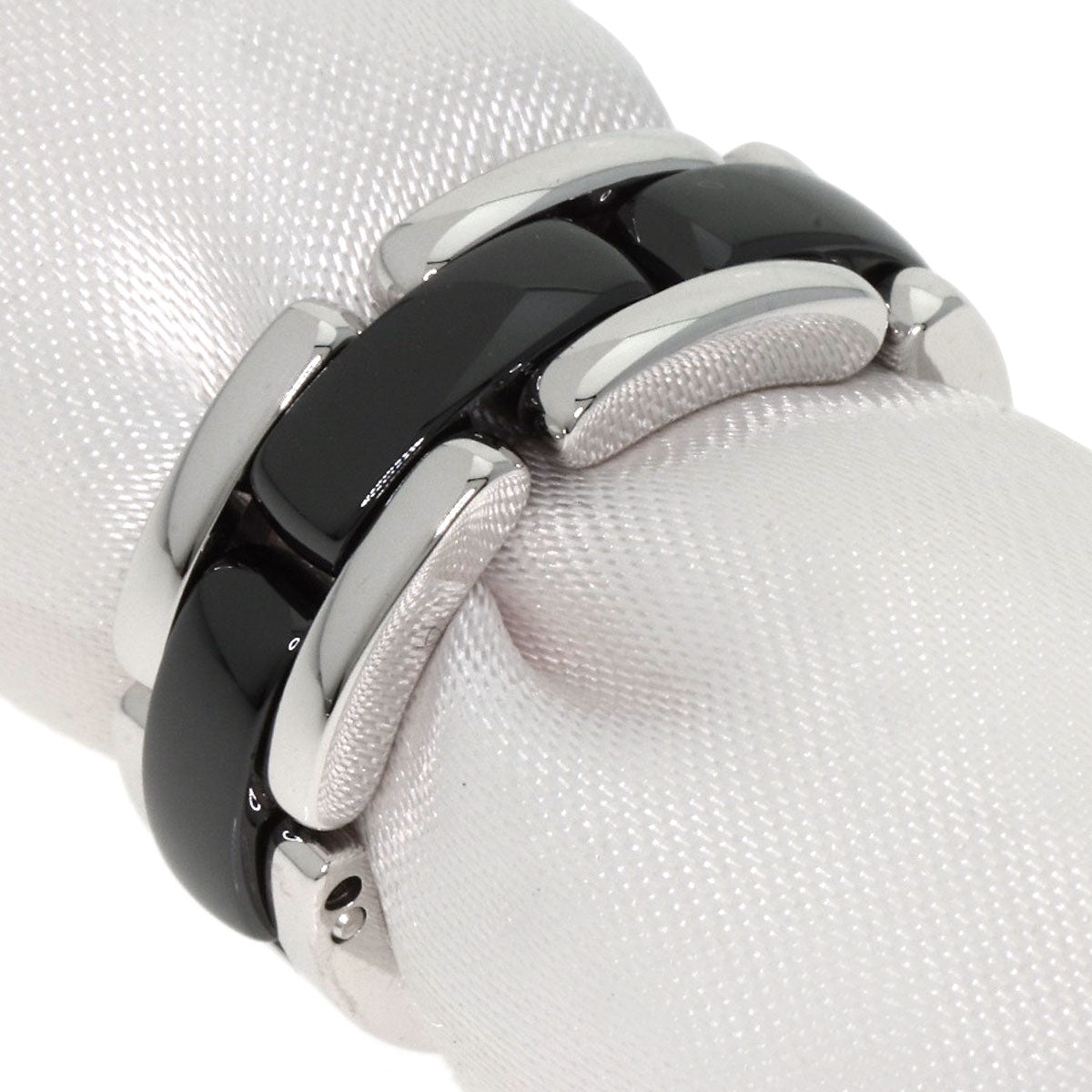 CHANEL Ultra Black ceramic #49 Ring K18 White Gold Ladies [Used]
