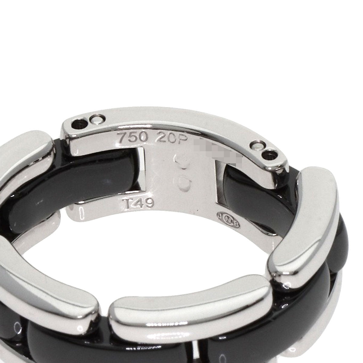 CHANEL Ultra Black ceramic #49 Ring K18 White Gold Ladies [Used]