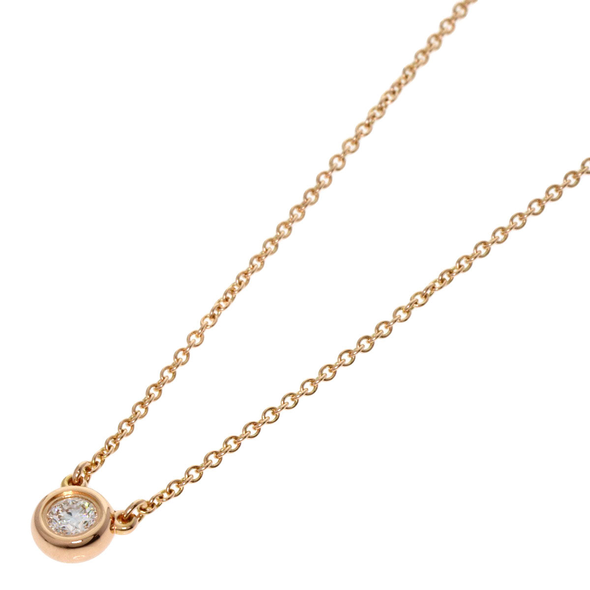 TIFFANY&Co. By The Yard 1P Diamond Necklace K18 Pink Gold Ladies [Used]