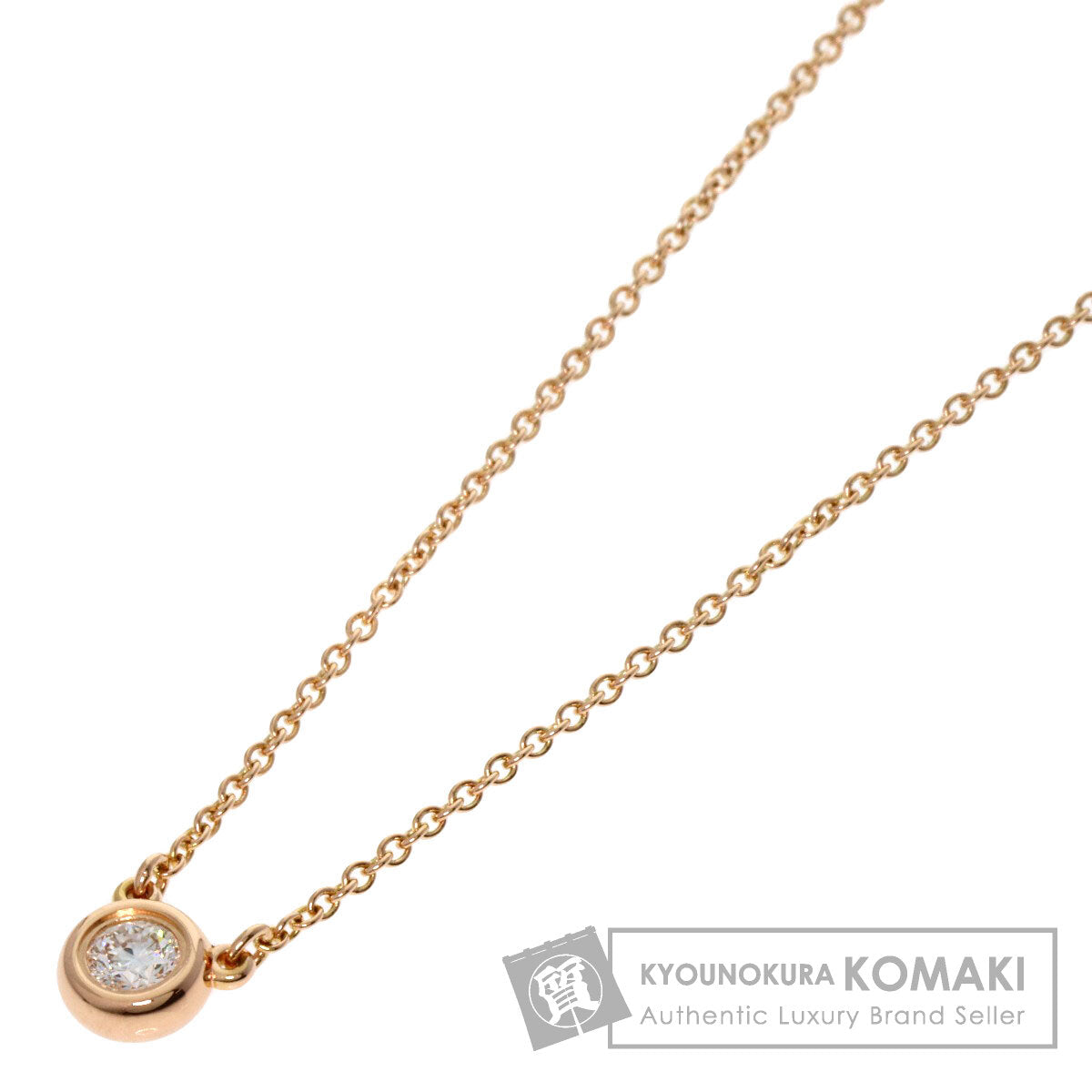 TIFFANY&Co. By The Yard 1P Diamond Necklace K18 Pink Gold Ladies [Used]