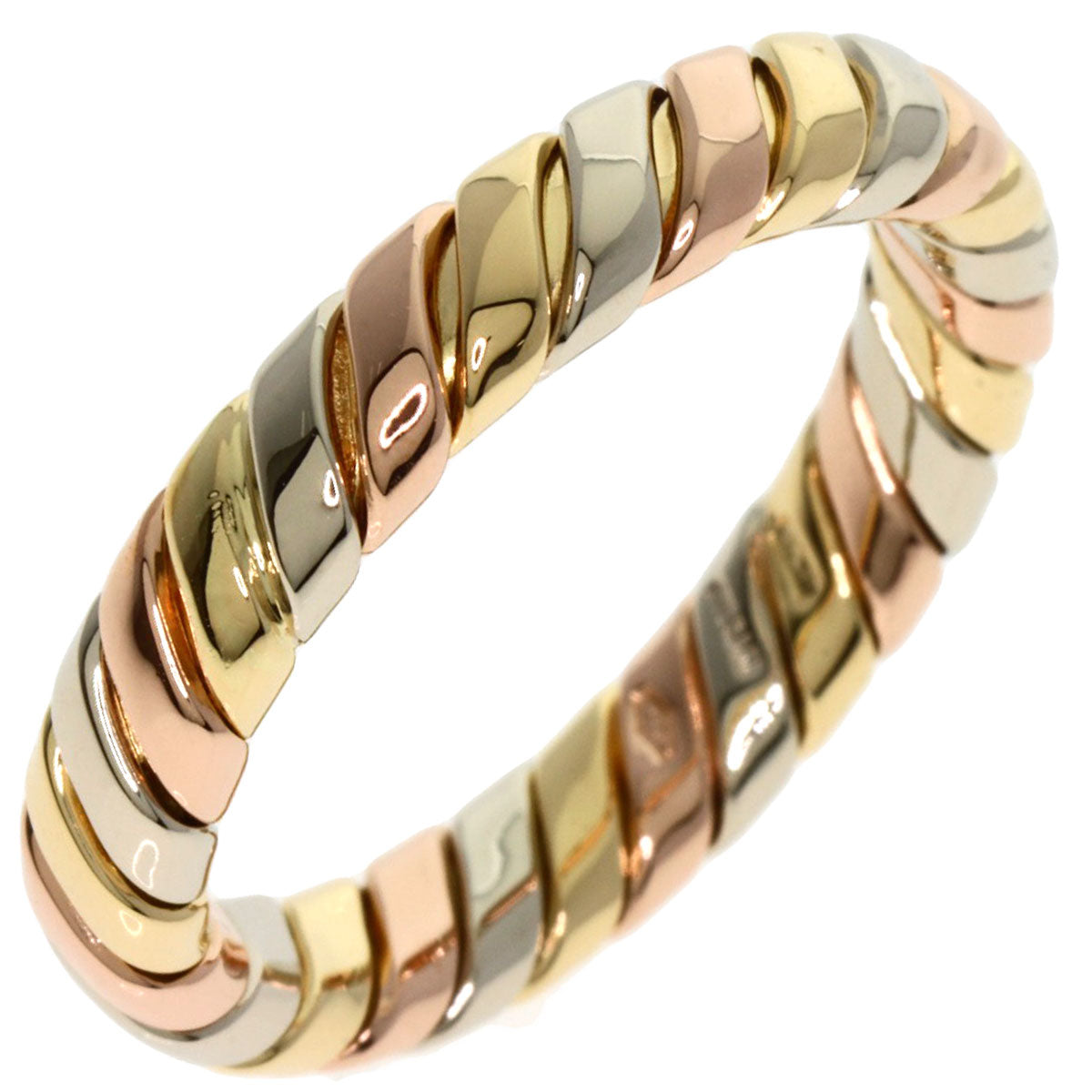 BVLGARI Tubogas Ring K18 Yellow Gold K18 White GoldLadies [Used]