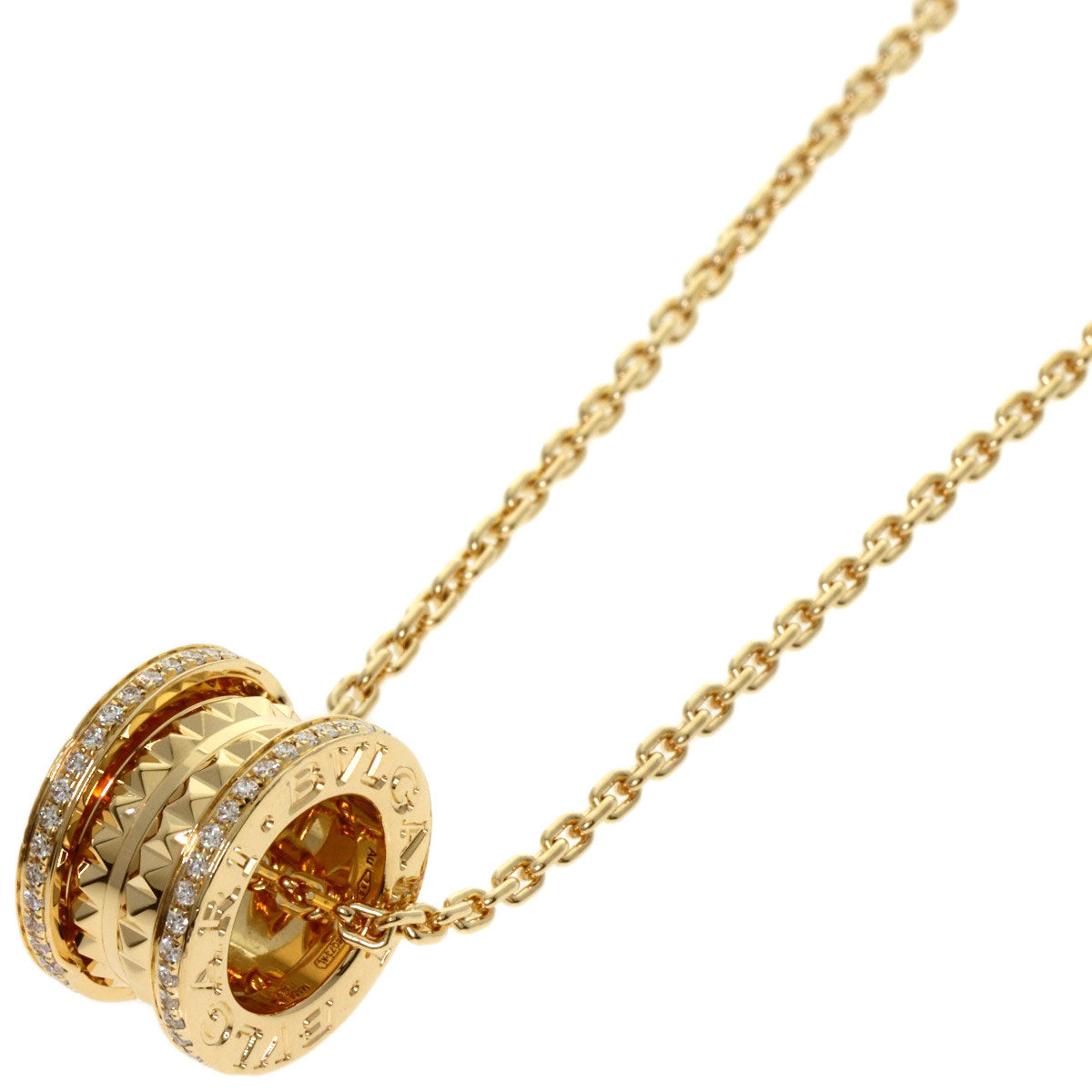 BVLGARI B.zero1 Rock Diamond Necklace K18 Yellow Gold Ladies [Used]