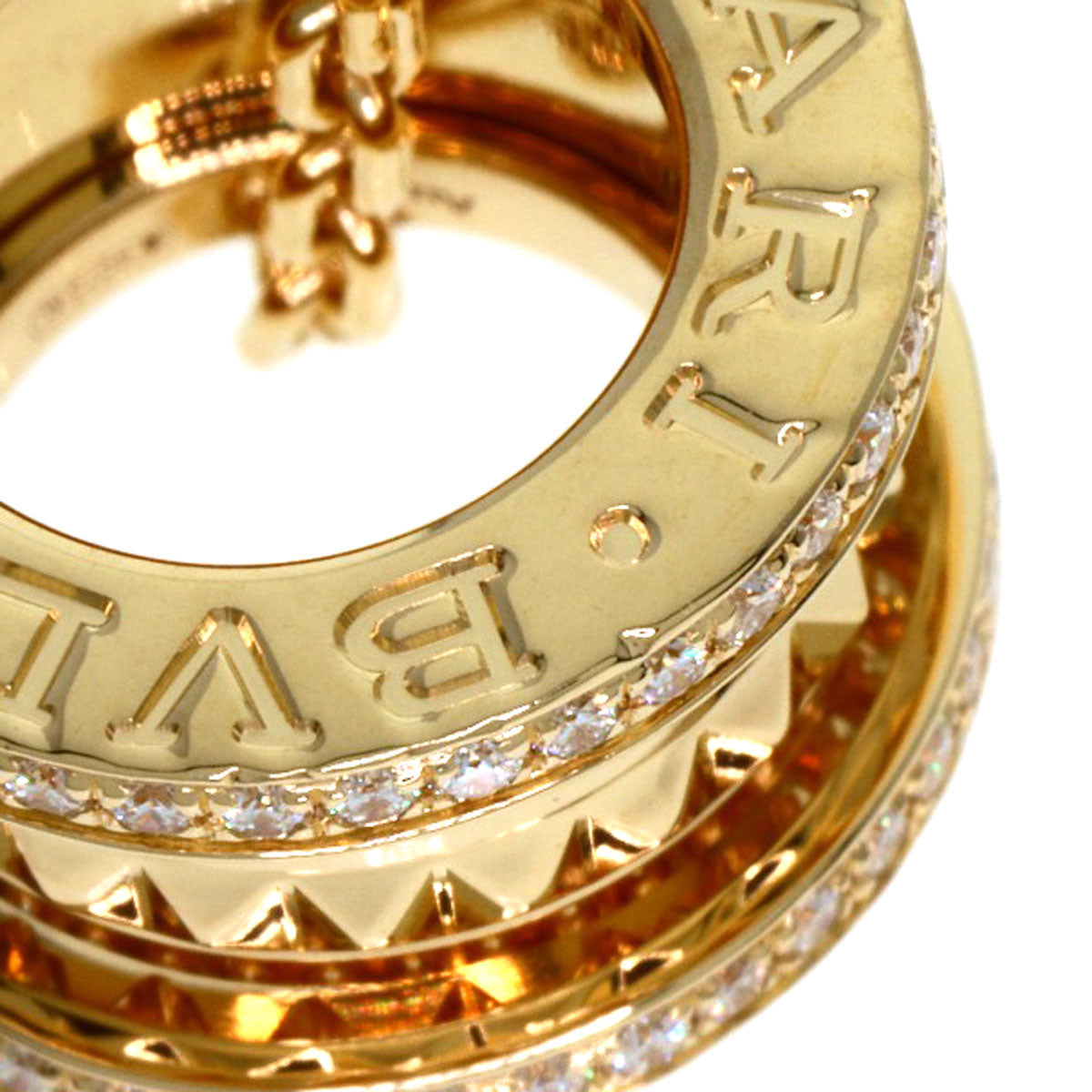 BVLGARI B.zero1 Rock Diamond Necklace K18 Yellow Gold Ladies [Used]